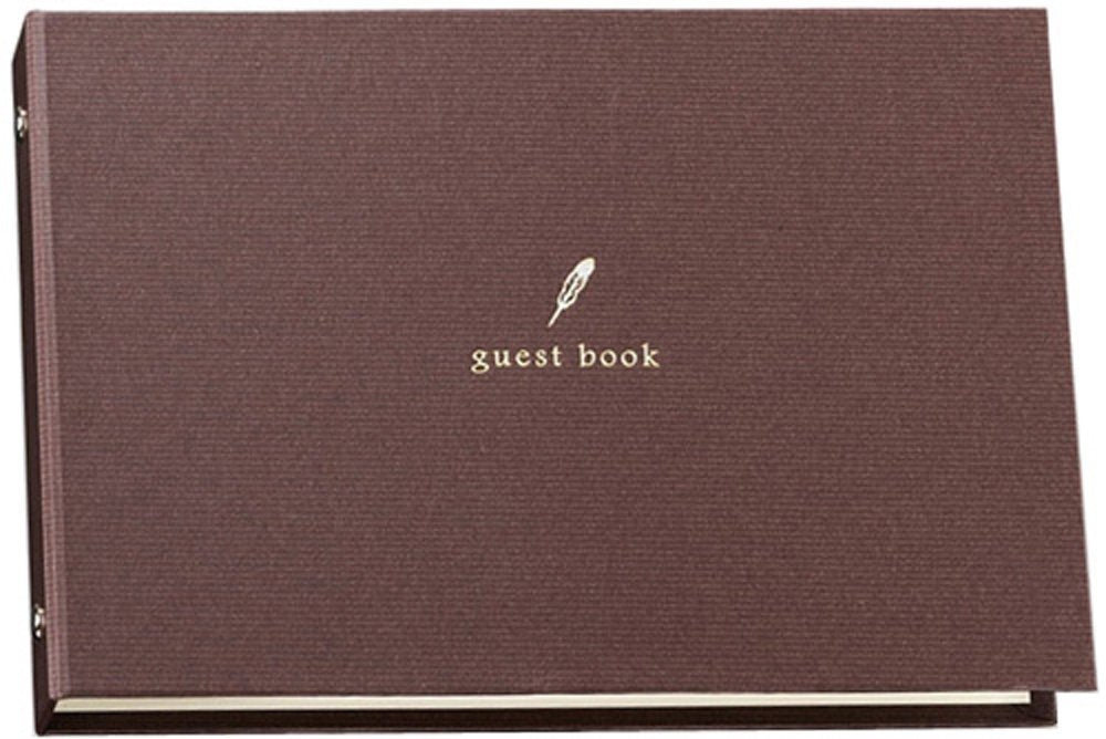 Maruai Guest Book Quill Brown Classic Design
