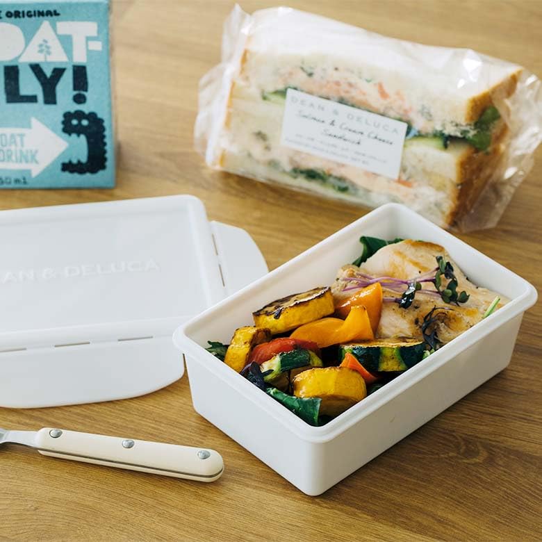 DEAN &amp; DELUCA Compact Lunch Box White 420ml Microwave and Dishwasher Safe