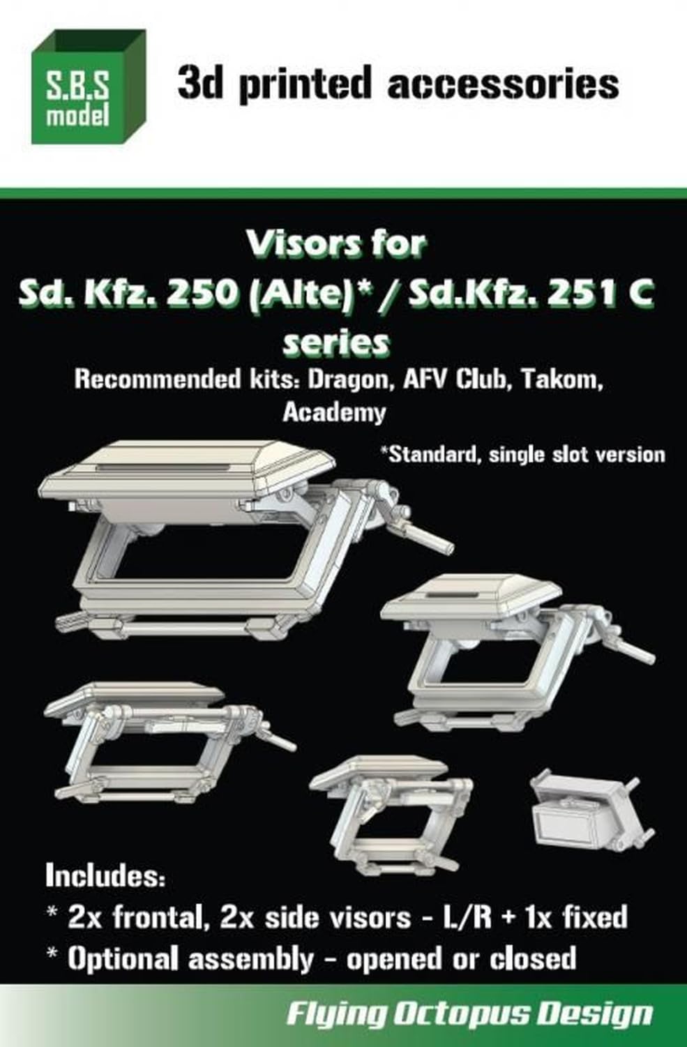 SBS Model 1/35 Sd.Kfz.250 and Sd.Kfz.251 C Type Visor Set