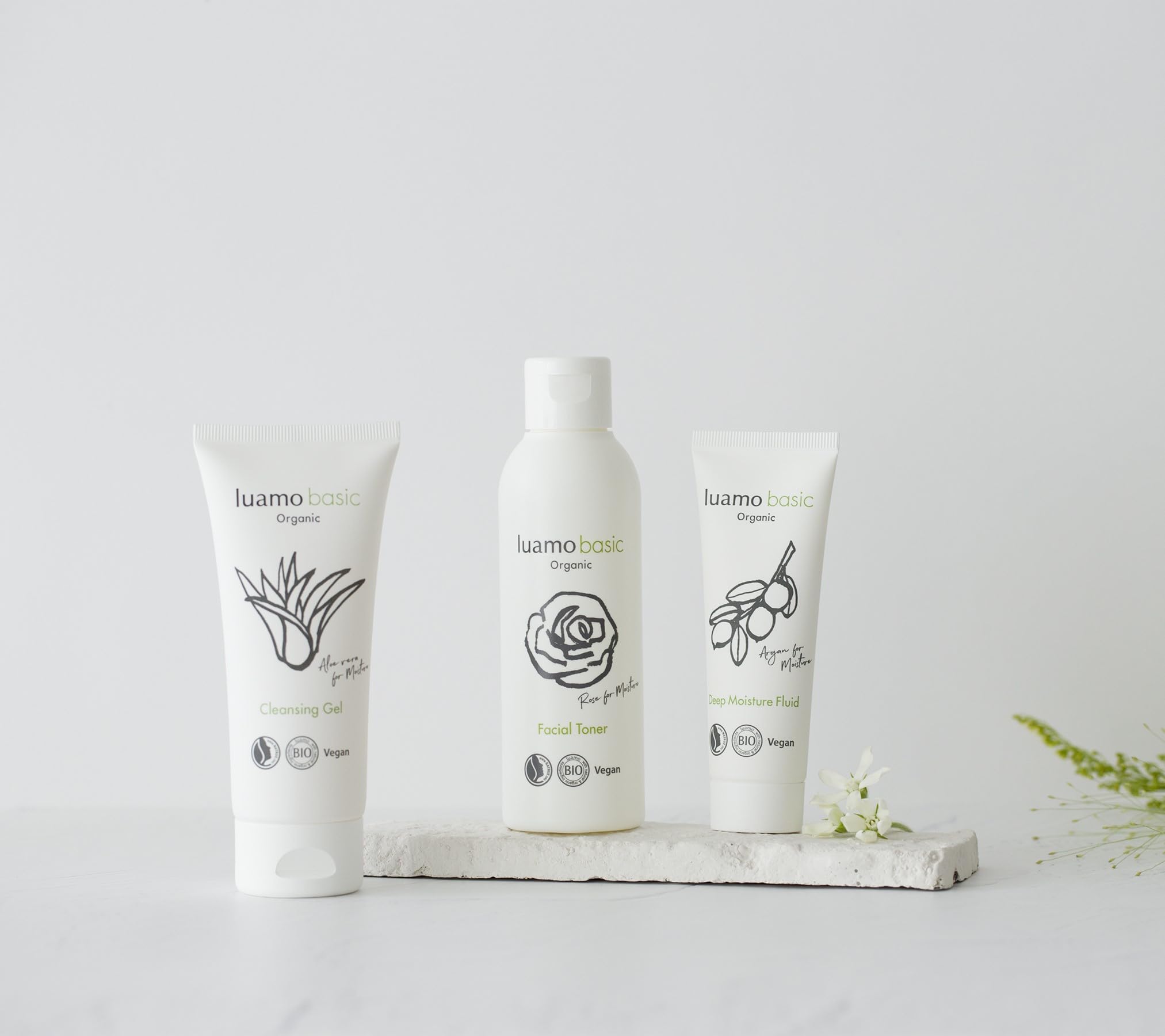 Luamo Basic Skincare Set Cleansing Gel Toner Moisturizer 100ml 150ml 50ml