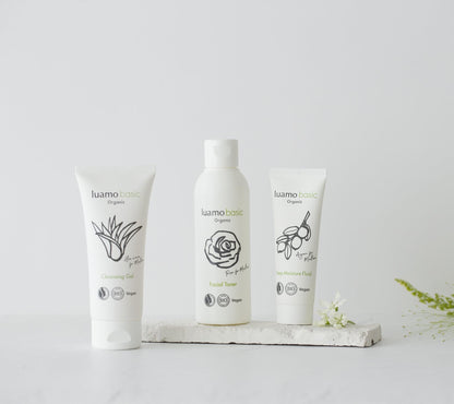 Luamo Basic Skincare Set Cleansing Gel Toner Moisturizer 100ml 150ml 50ml