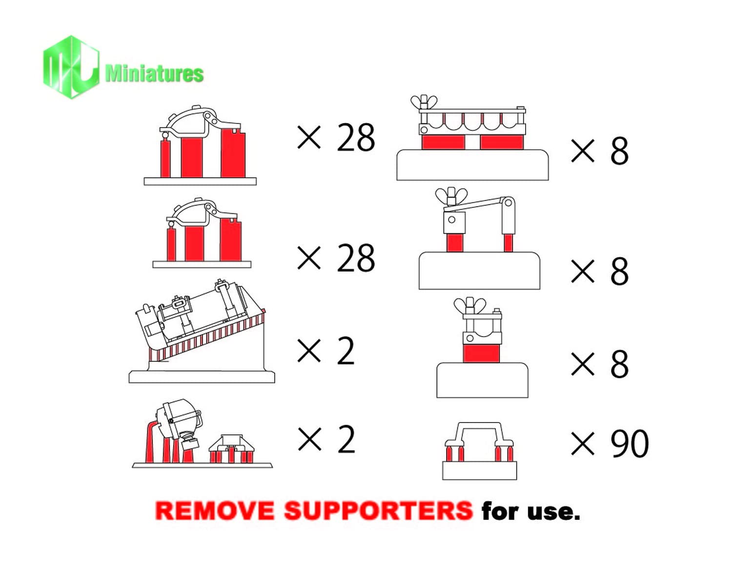 MJ Miniatures 1/35 WWII German OVM Clamp Tool Set Model Parts