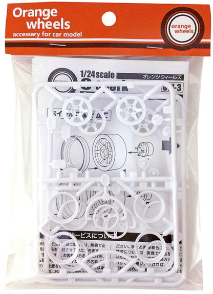 Asuka Model 1/24 Orange Wheels 6-Spoke Model Parts