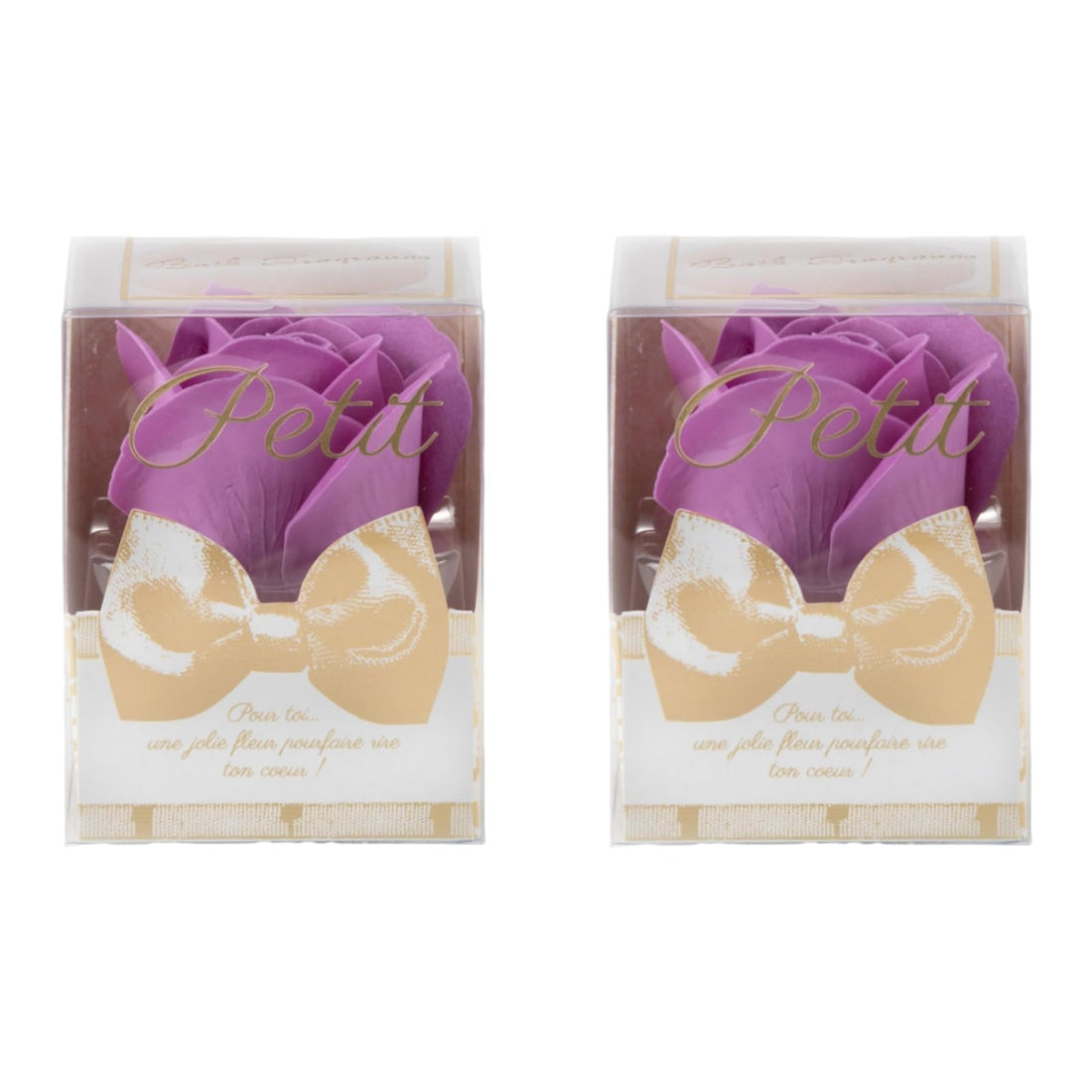 Q-FLA Bath Bombs with Soap Flowers Purple 2-Pack Gift Set