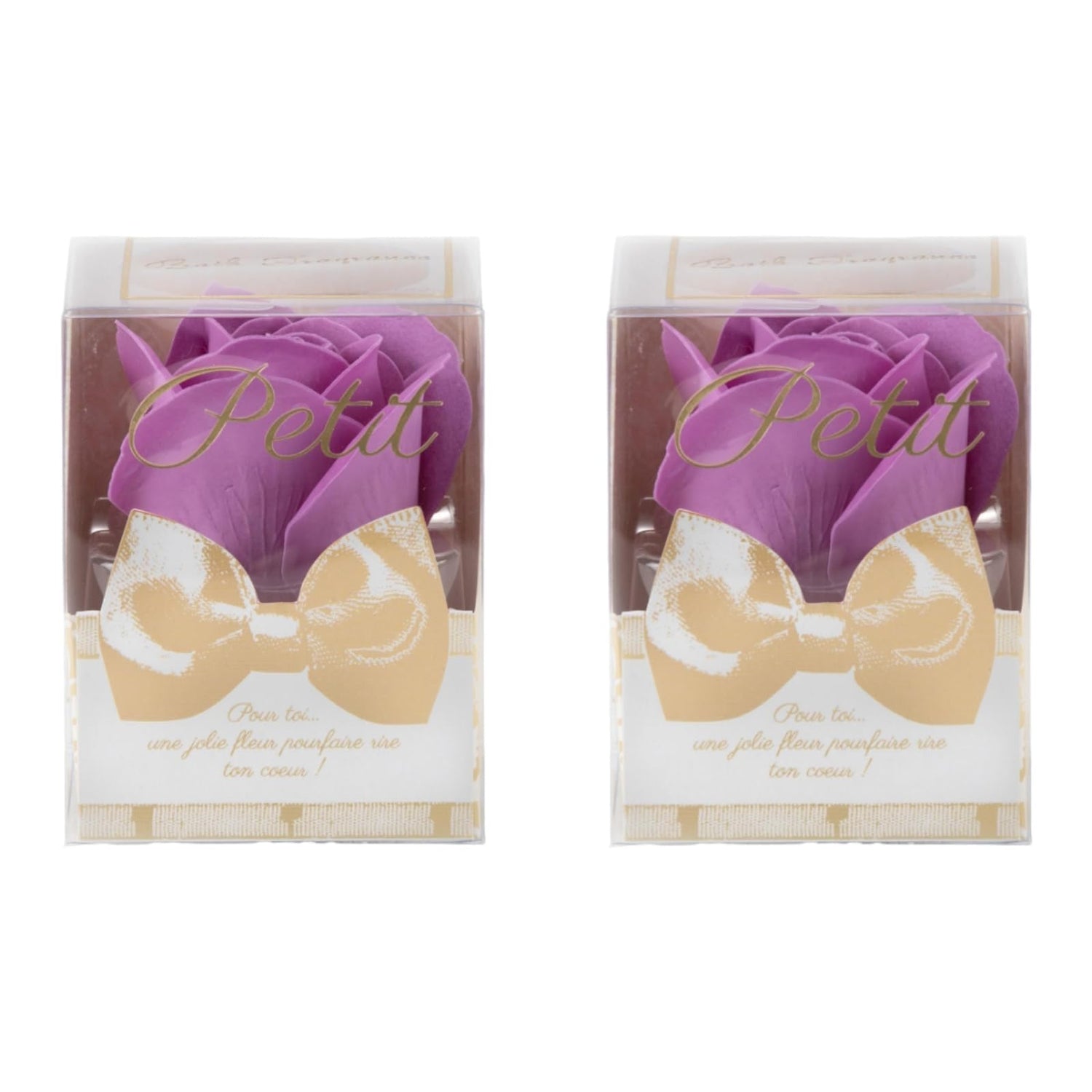 Q-FLA Bath Bombs with Soap Flowers Purple 2-Pack Gift Set