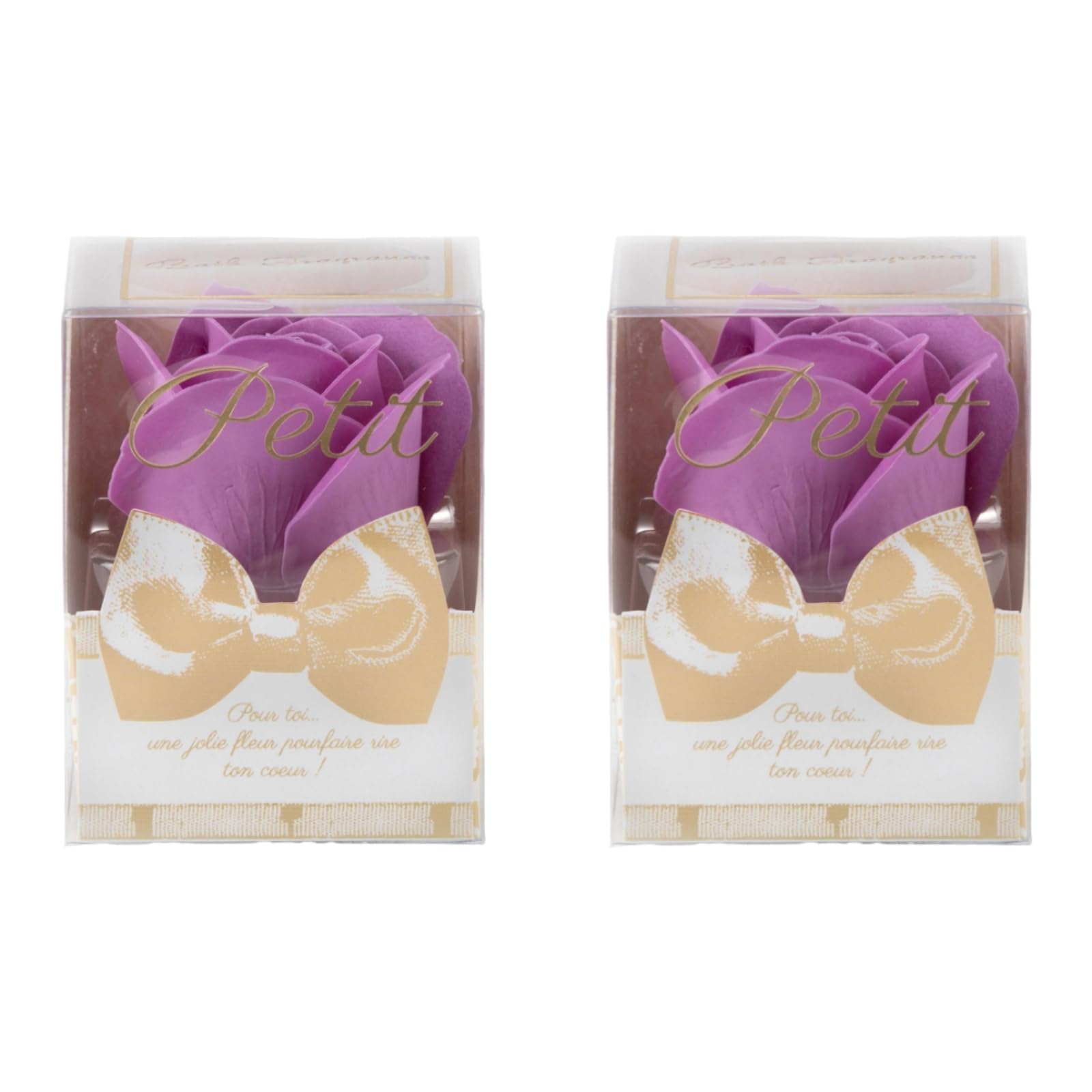 Q-FLA Bath Bombs with Soap Flowers Purple 2-Pack Gift Set