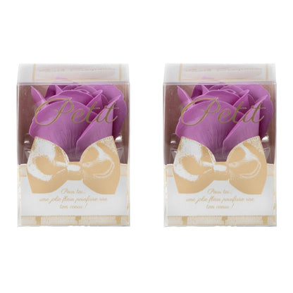 Q-FLA Bath Bombs with Soap Flowers Purple 2-Pack Gift Set