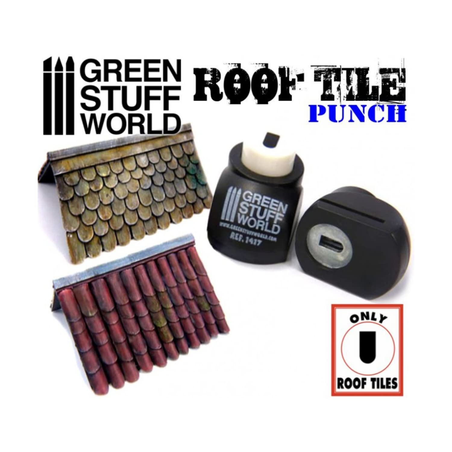 Green Stuff World Miniature Roof Tile Punch Tool for Scale Models