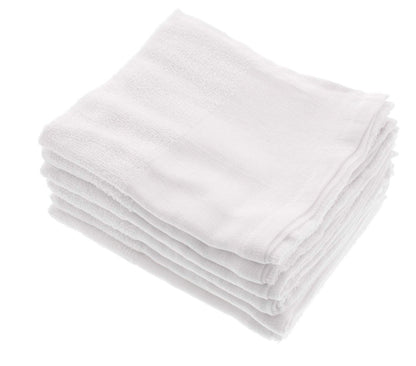 Plus One Face Towels 6-Pack Soft White Lightweight 34x84cm