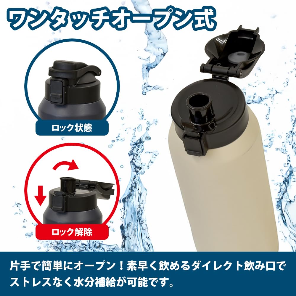 FREEAP Insulated Water Bottle Wide Mouth 1.1L for Outdoor Use