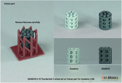 DEF.MODEL 1/48 Scale A-10 Thunderbolt II Wheel Set with GAU-8 Gun Port