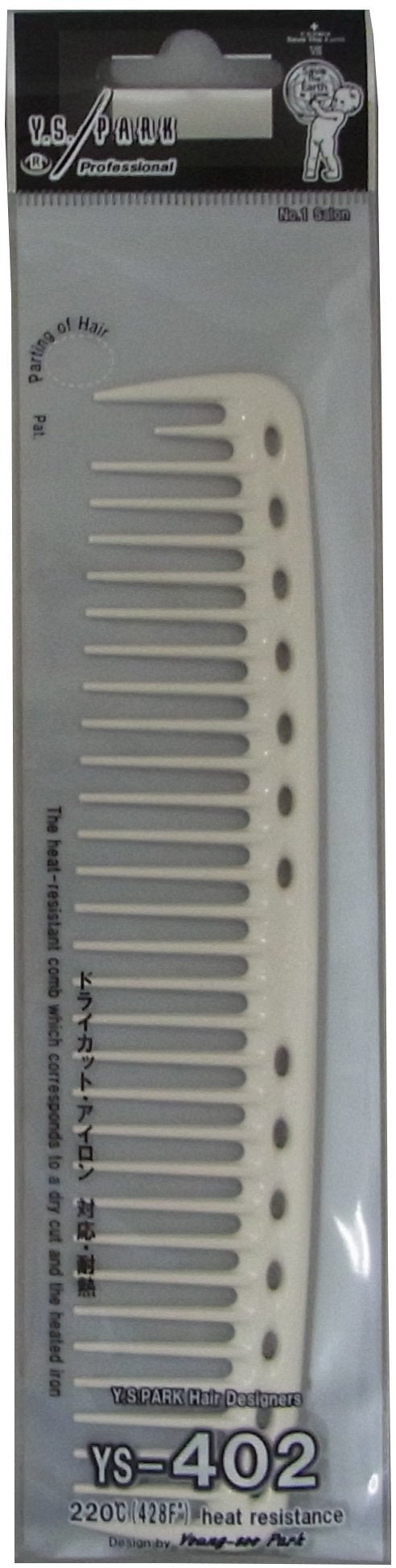 Y.S.PARK Cutting Comb YS-402 White for Precision Styling