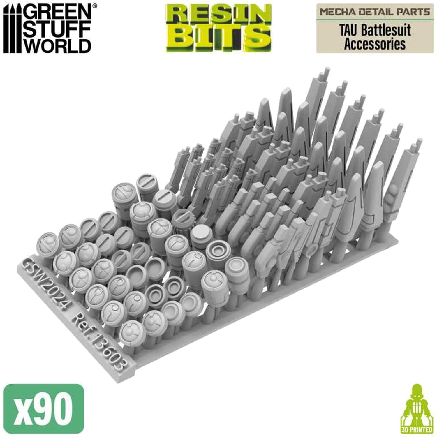 Green Staff World Battle Suit Accessories Set of 90 Model Parts