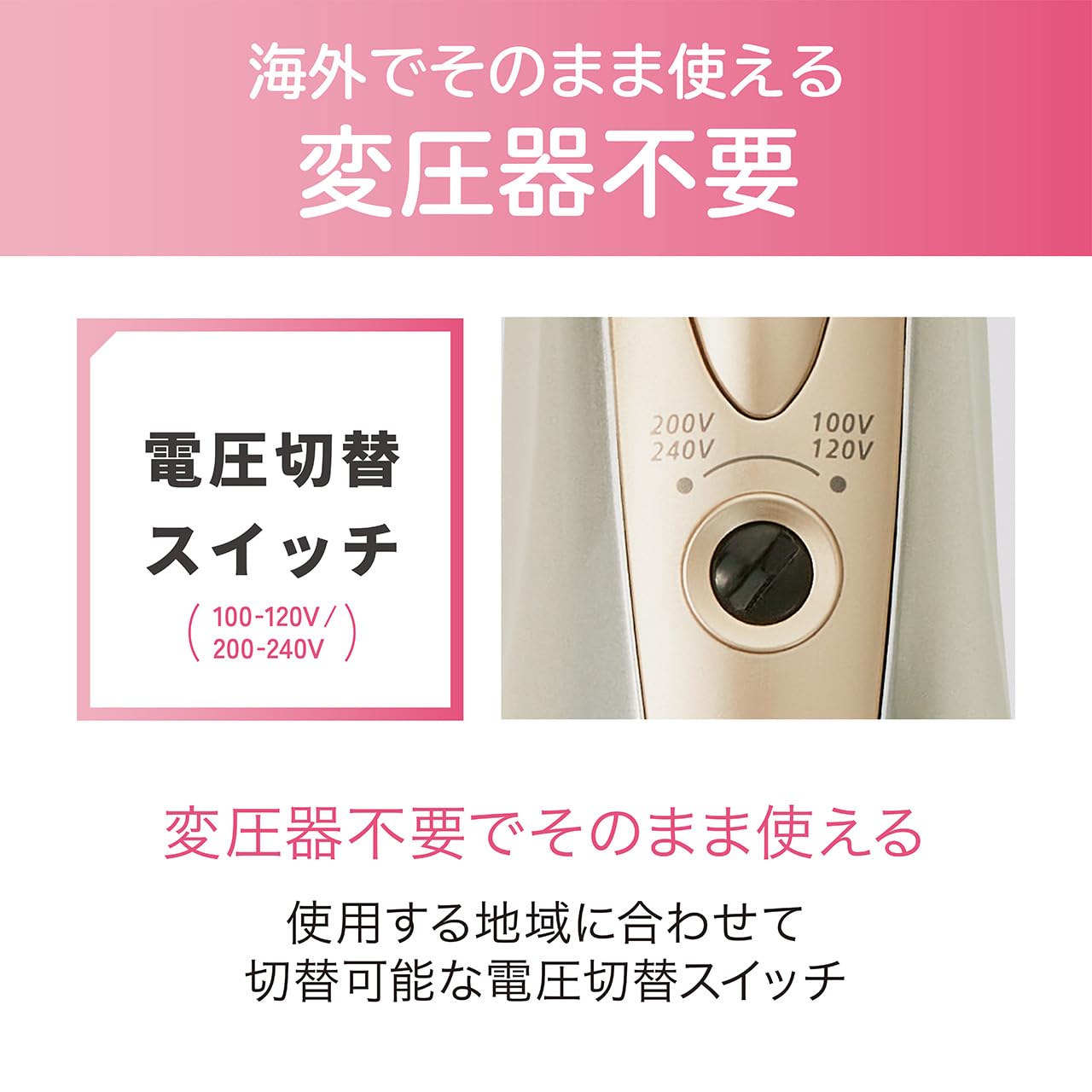 Koizumi Curling Dryer Twin Negative Ion Lightweight Slim Gold KDD-0053/N