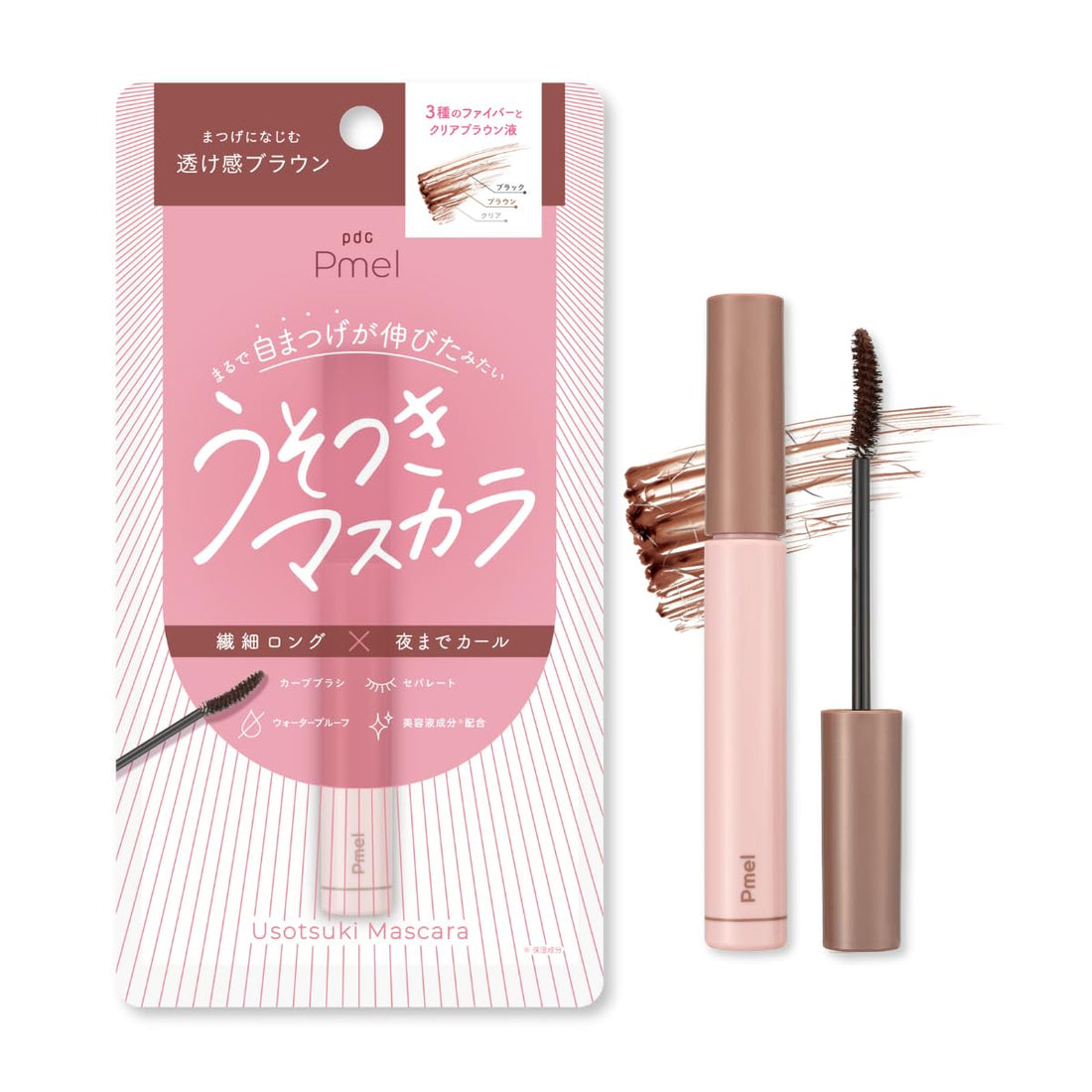 Pmel Mascara Lengthening and Curling Waterproof Brown 10g