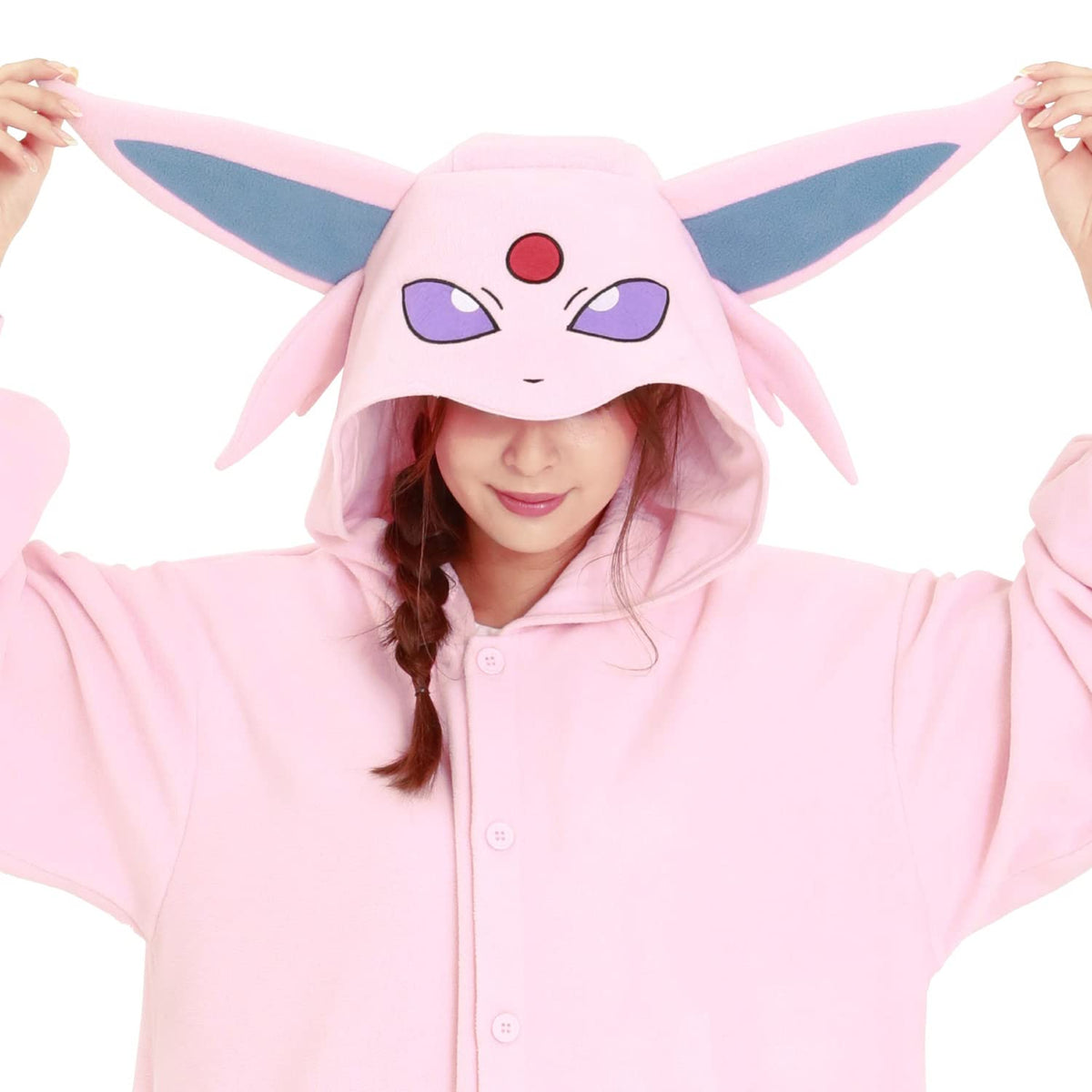 SAZAC Character Fleece Onesie Pajamas Pokémon Espeon Adult Size