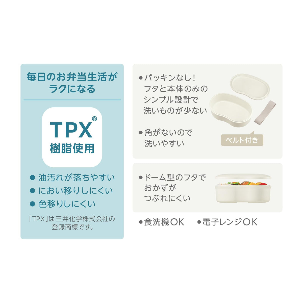 THERMOS Fresh Lunch Box 570ml Simple Design for Easy Cleaning
