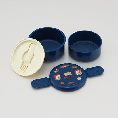 Skater Round Lunch Box with Fork 500ml Made in Japan
