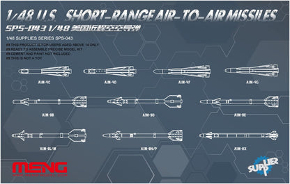 MonModel 1/48 Scale US Military Short-Range Air-to-Air Missile Model Parts