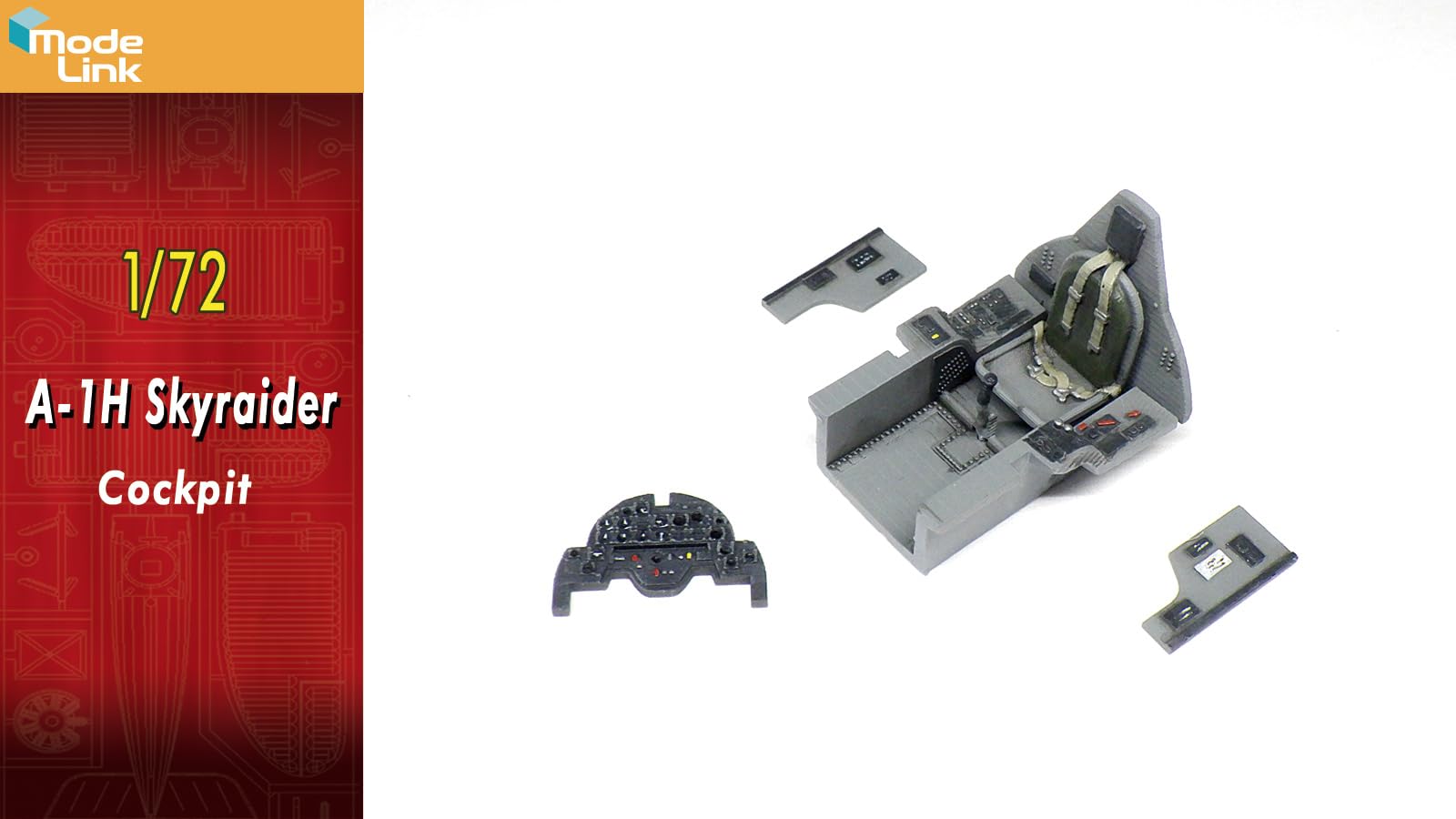 Modelink Japan 1/72 A-1H Skyraider Cockpit Detail Parts Set