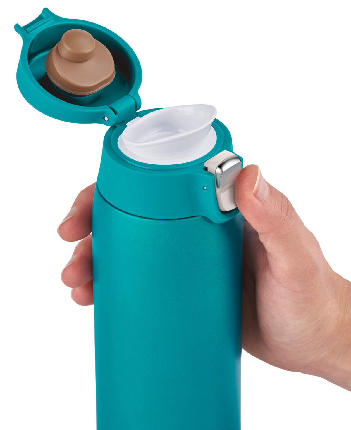 T-Fal Slim Stainless Steel Water Bottle with One-Press Opening 400ml