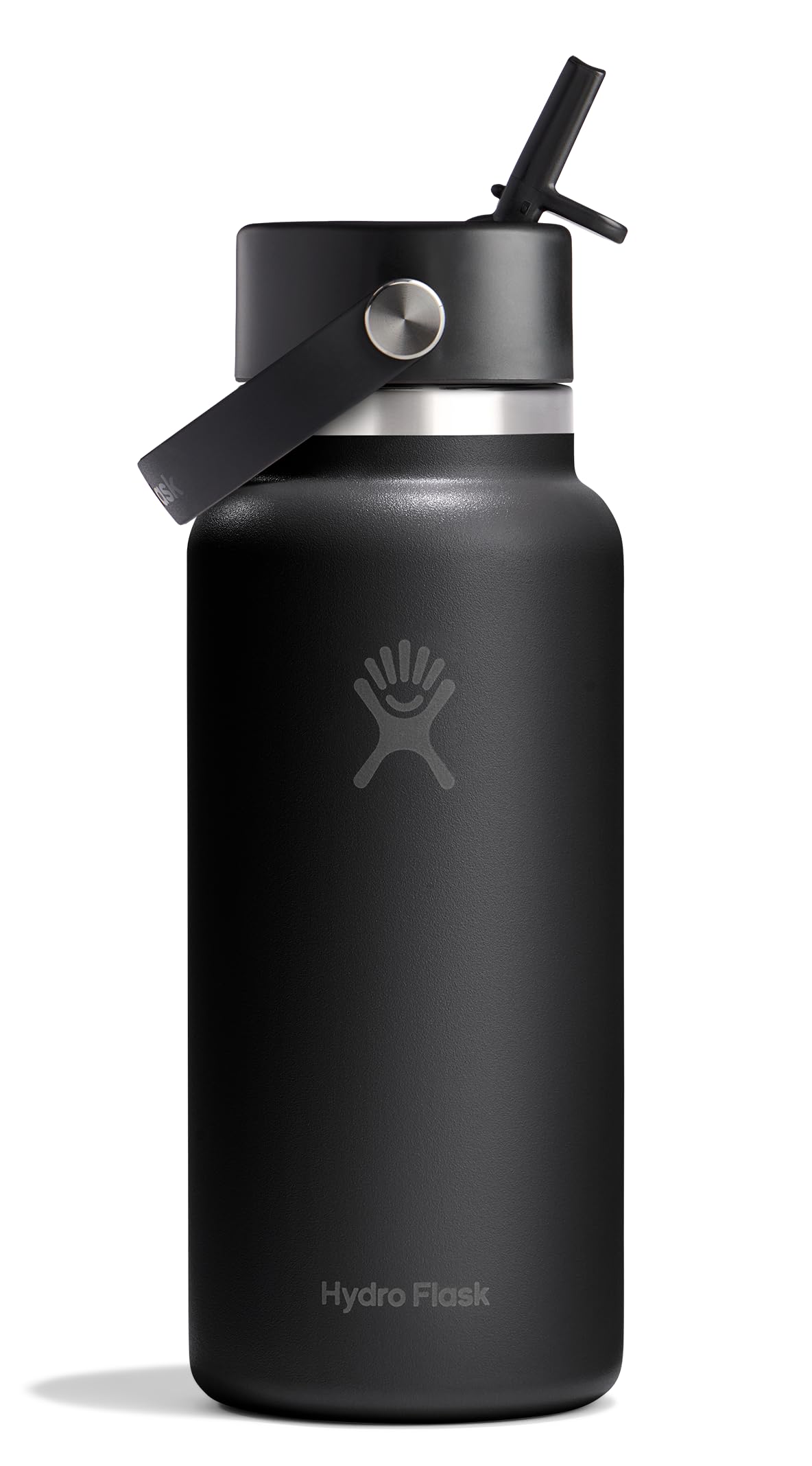 Hydro Flask Wide Mouth Flex Straw 32oz Black Durable Water Bottle