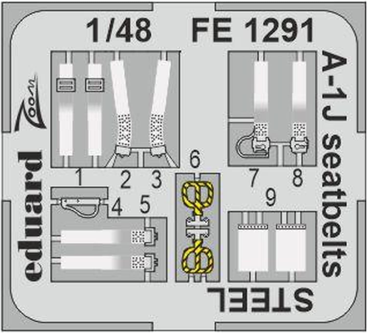Eduard 1/48 Scale Douglas A-1J Skyraider Seat Belt Model Parts
