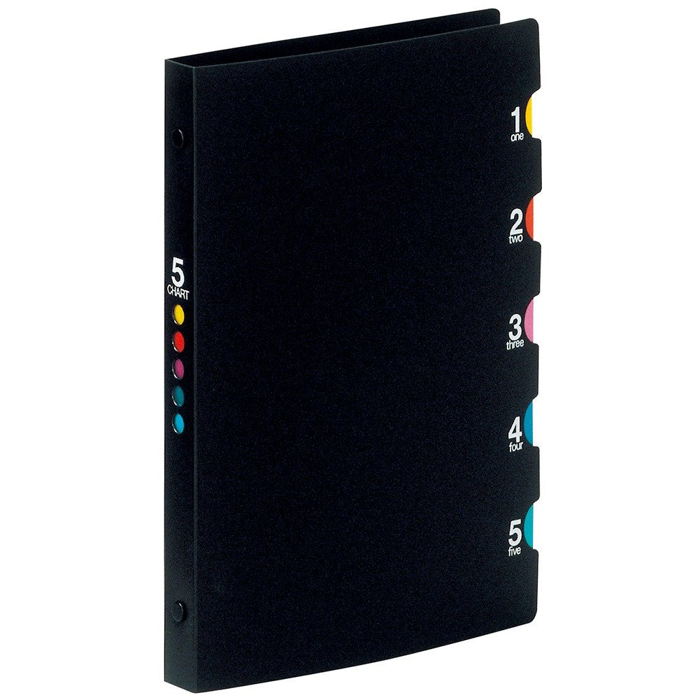 Maruman Loose Leaf Binder A5 Five Chart 20 Holes Black