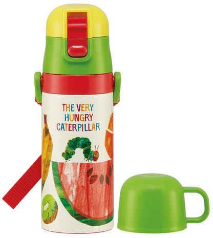 Skater Kids Water Bottle 2WAY Straw and Cup 400ml Lightweight Stainless Steel