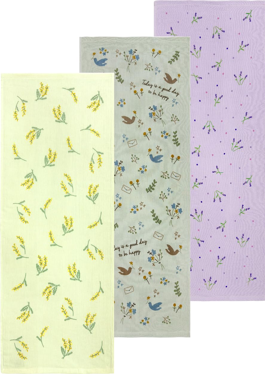 Hayashi Face Towel Set of 3 Soft Gauze Blend 34x90cm