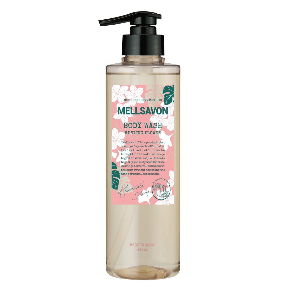 Mellsavon Body Wash Resting Flower 460mL with Plumeria Scent