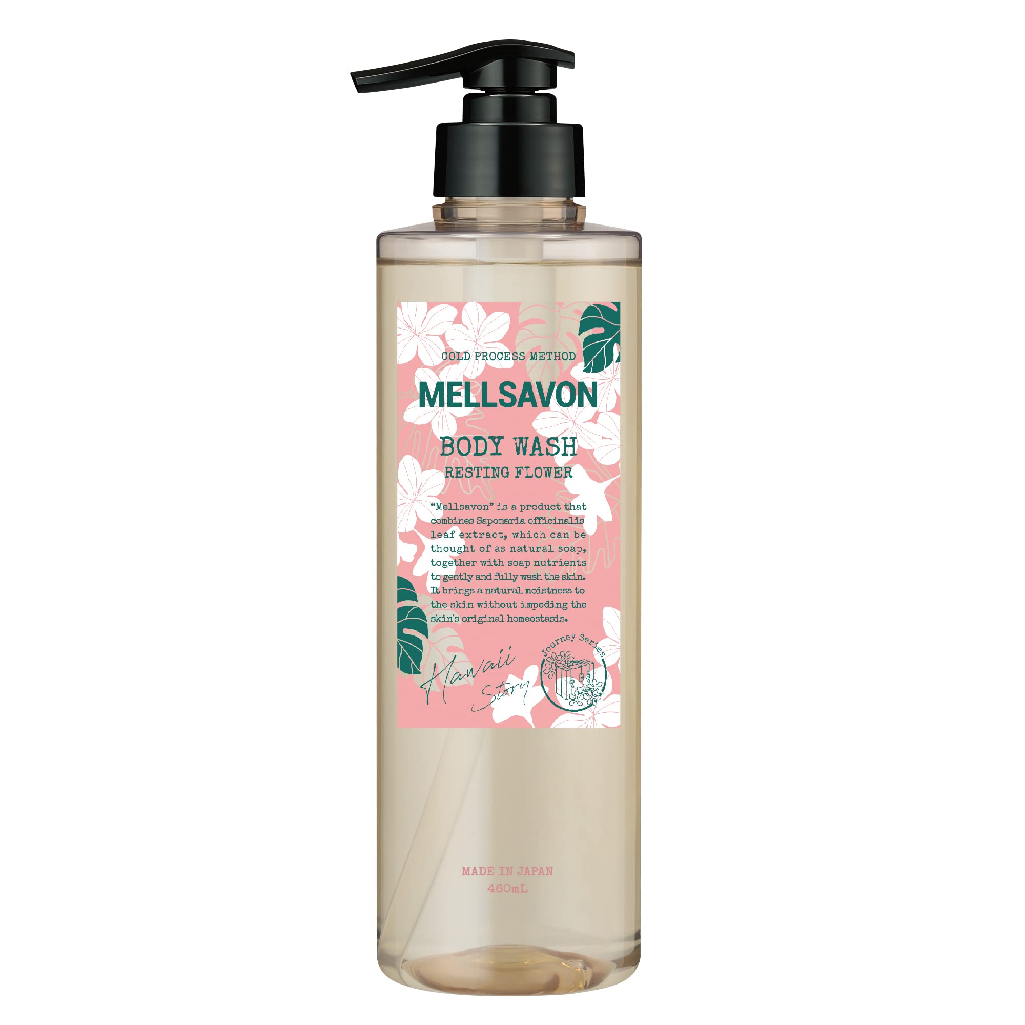 Mellsavon Body Wash Resting Flower 460mL with Plumeria Scent