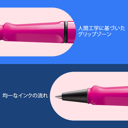 LAMY Safari Pink Rollerball Pen with Ergonomic Grip