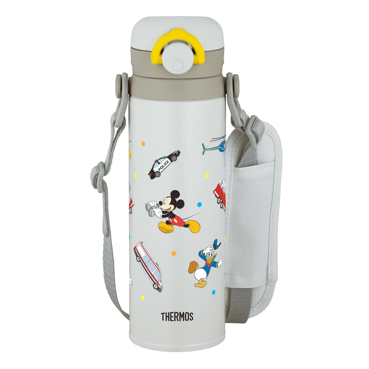 THERMOS Kids Travel Mug 500ml Mickey Light Grey with Adjustable Strap