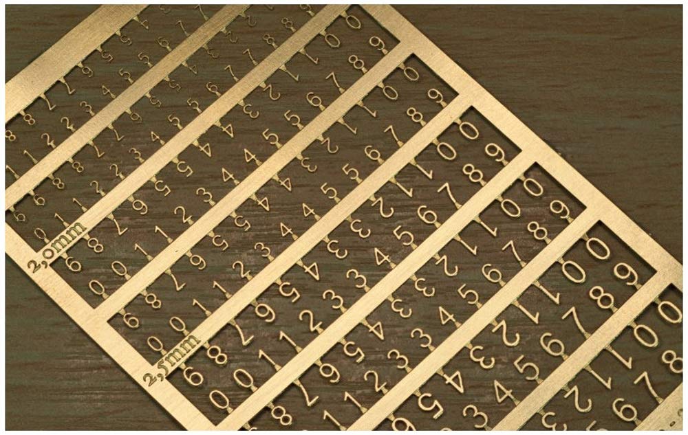 Maso Models Gothic Number Photo Etching Sheet for Scale Models 1.5 to 3.0mm