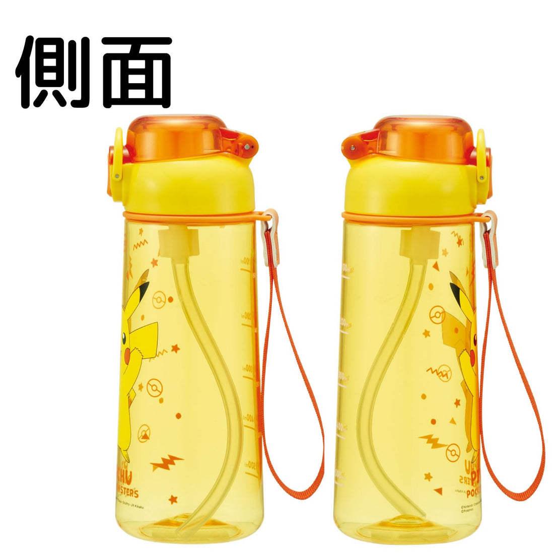 Skater Clear Straw Bottle 630ml for Kids with Strap