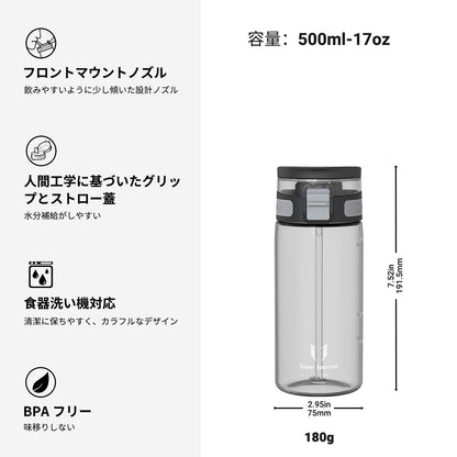 Super Sparrow 500ml Water Bottle with Straw BPA-Free