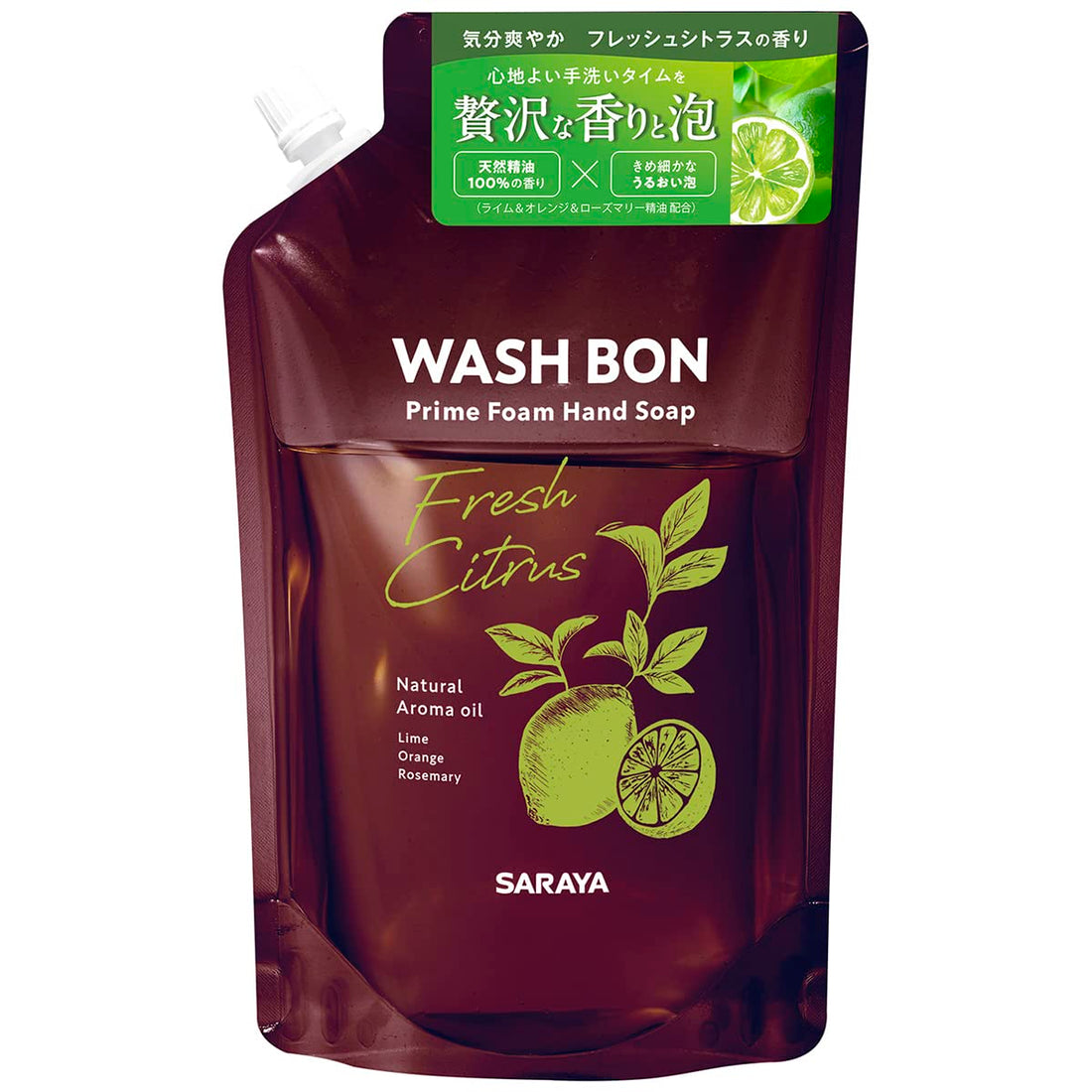 Saraya Washbon Prime Foam Fresh Citrus Refill 500ml