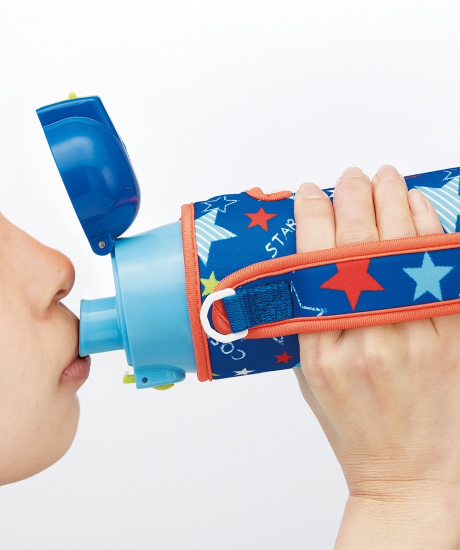 Skater Stainless Steel Water Bottle with Cover 470ml for Kids