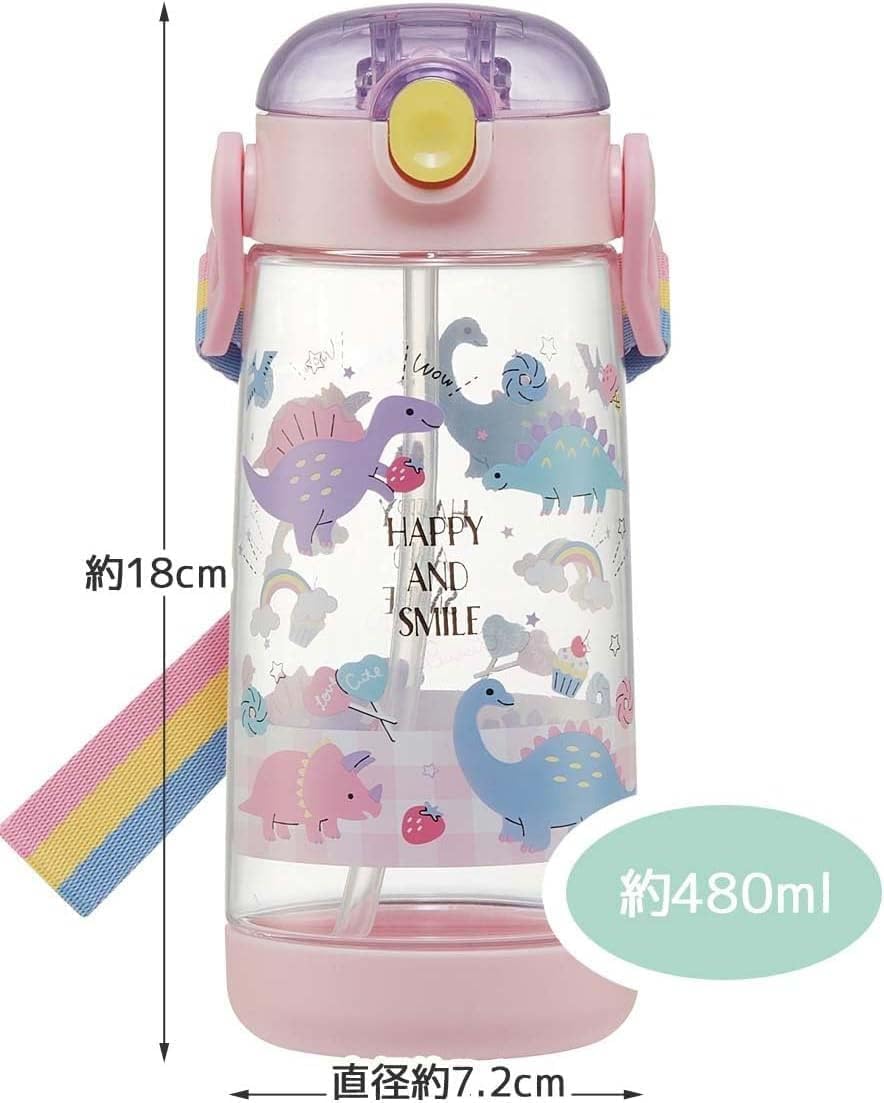Skater Kids Clear Bottle with Straw 480ml for Happy Smiles