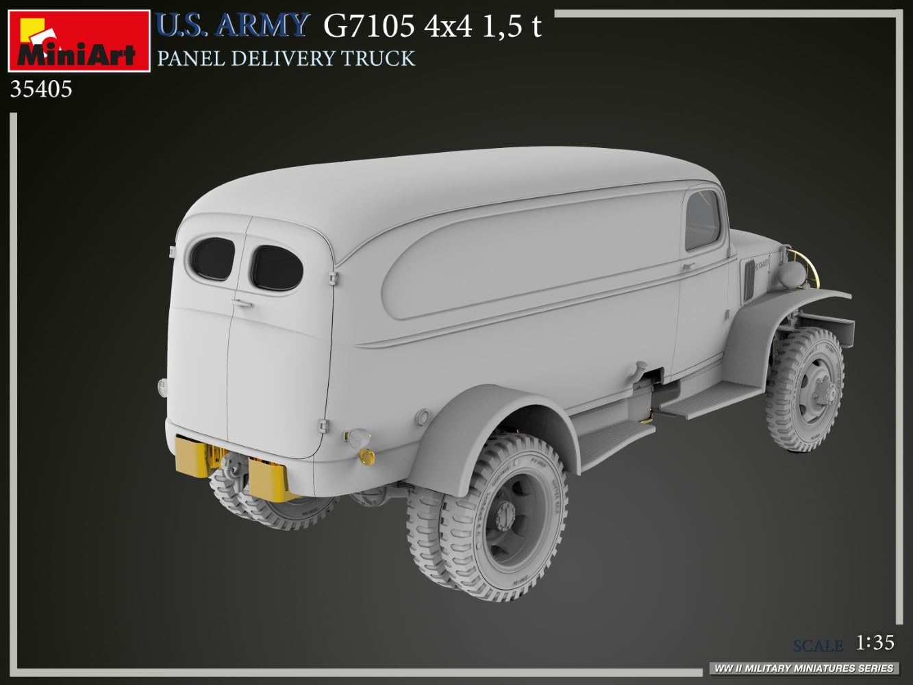 Miniart 1/35 Scale American G7105 4x4 1.5 Ton Panel Van Model Kit