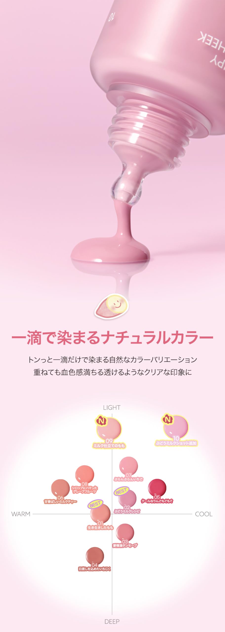 Peripera Syrupy Tok Cheek Milk Peach Blush 09 Creamy Blush