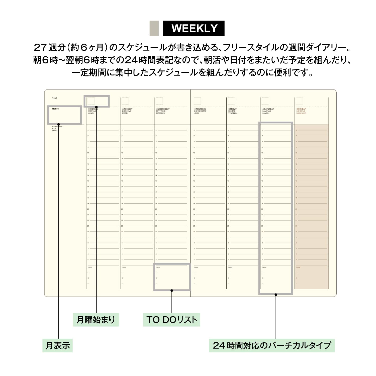 Laconic A5 Weekly Planner Undated Style Notebook