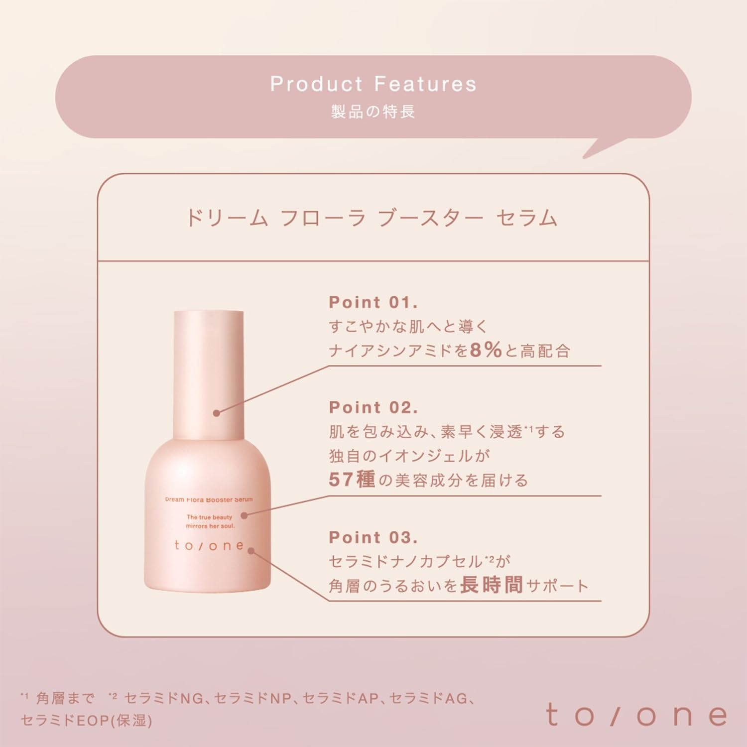 to/one Dream Flora Booster Serum 55ml with Niacinamide for Radiant Skin