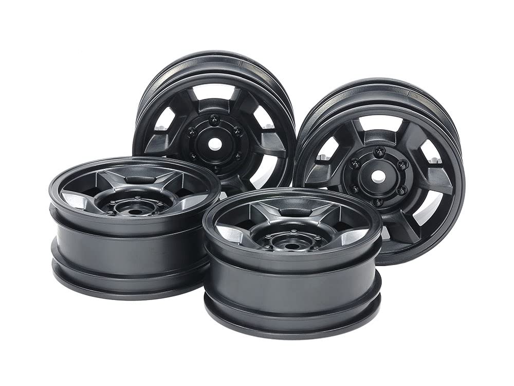 TAMIYA RC Spare Parts CC-02 6-Spoke Wheels 26mm Width Black