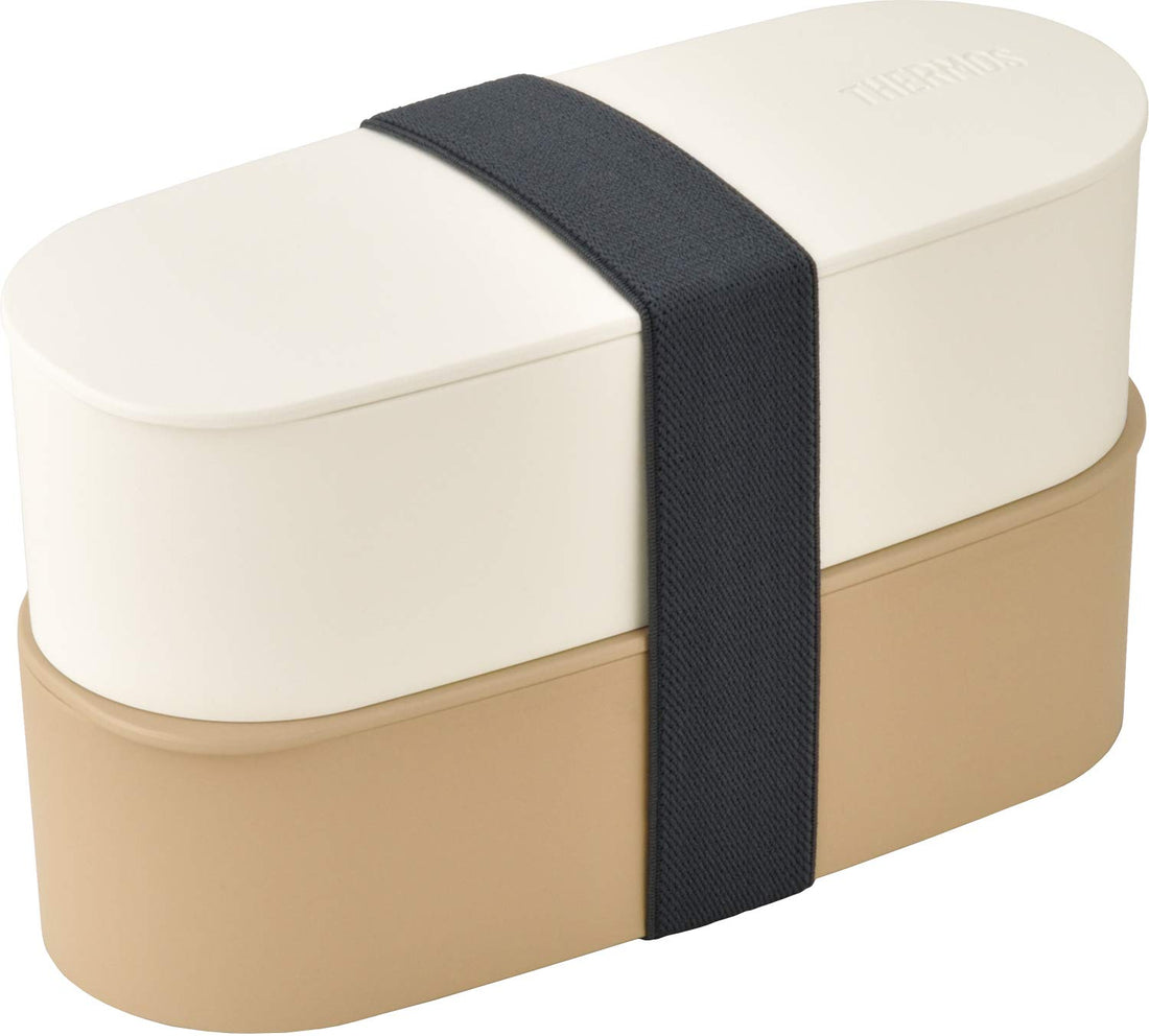 THERMOS Two-Tier Fresh Lunch Box 600ml, Beige (DJT-600W BE)