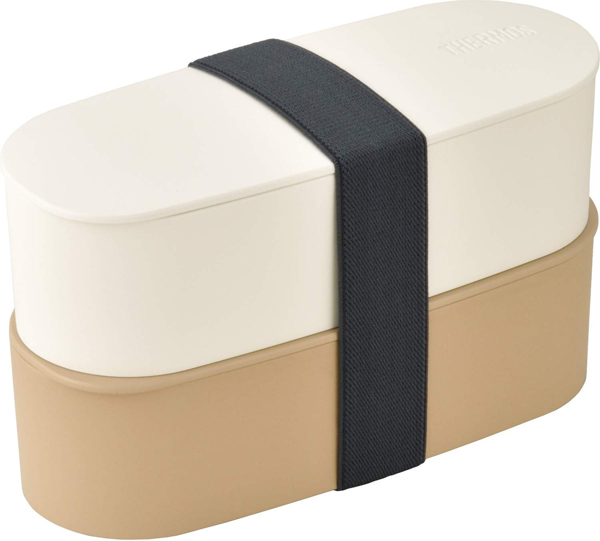 THERMOS Fresh Lunch Box 600ml Two-Tier Beige for Meal Prep