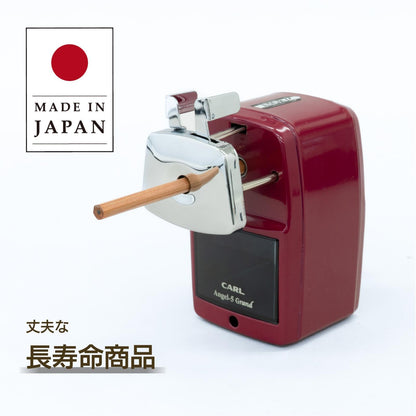CARL Angel 5 Grand Manual Pencil Sharpener with Adjustable Point Red
