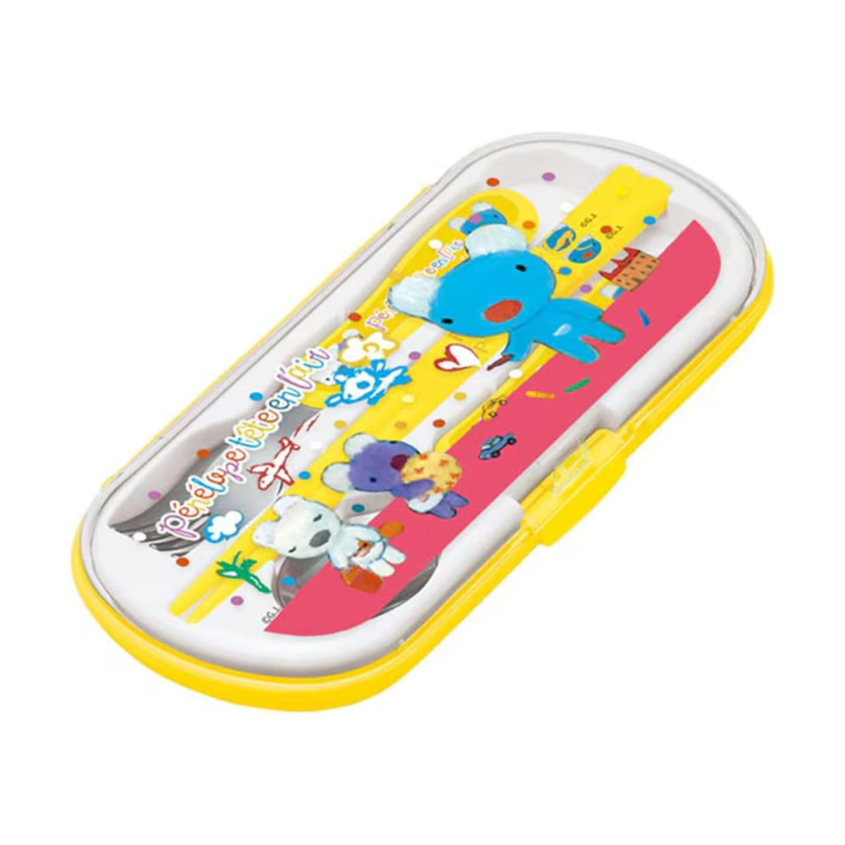 Komorijushi Trio Set Yellow Fork Spoon Chopsticks 16.5cm Dishwasher Safe