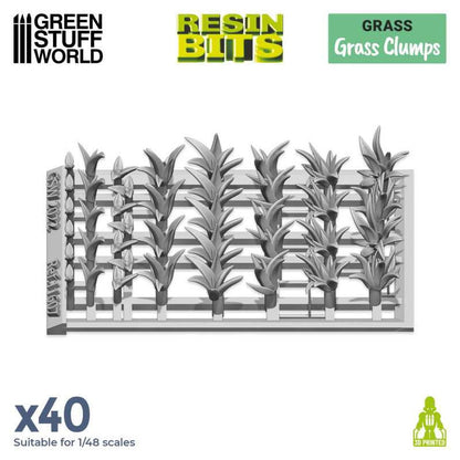 Green Stuff World Diorama Accessories 3D Printed Grass Clumps Set of 40
